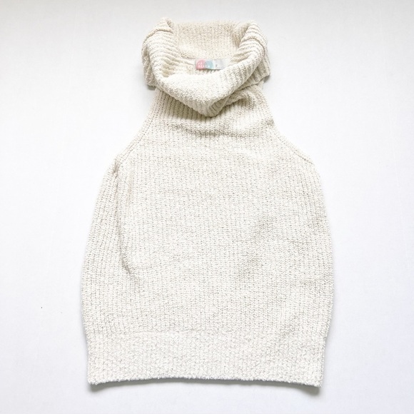 Free People Beach FP Sleeveless Sweater Cowl Neck Cream - Picture 1 of 3